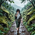 苔むした山道 2枚目