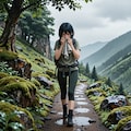 苔むした山道 3枚目