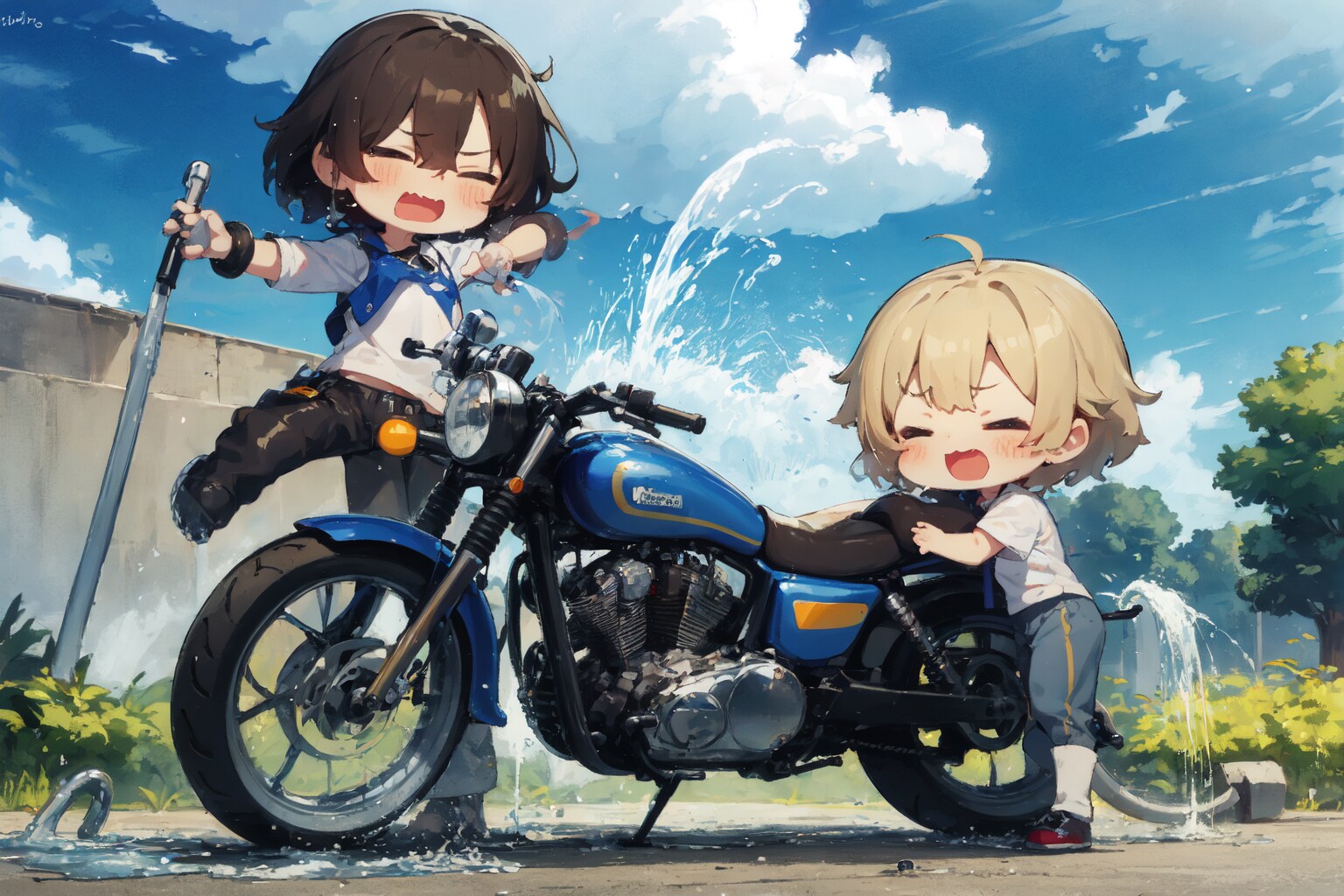 明日はおバイク洗車するんだ