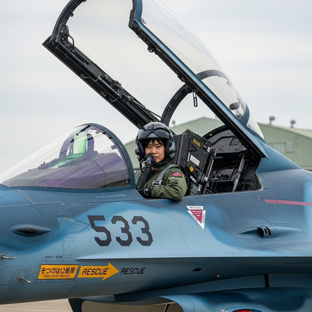 女性航空自衛官　スクランブル発進