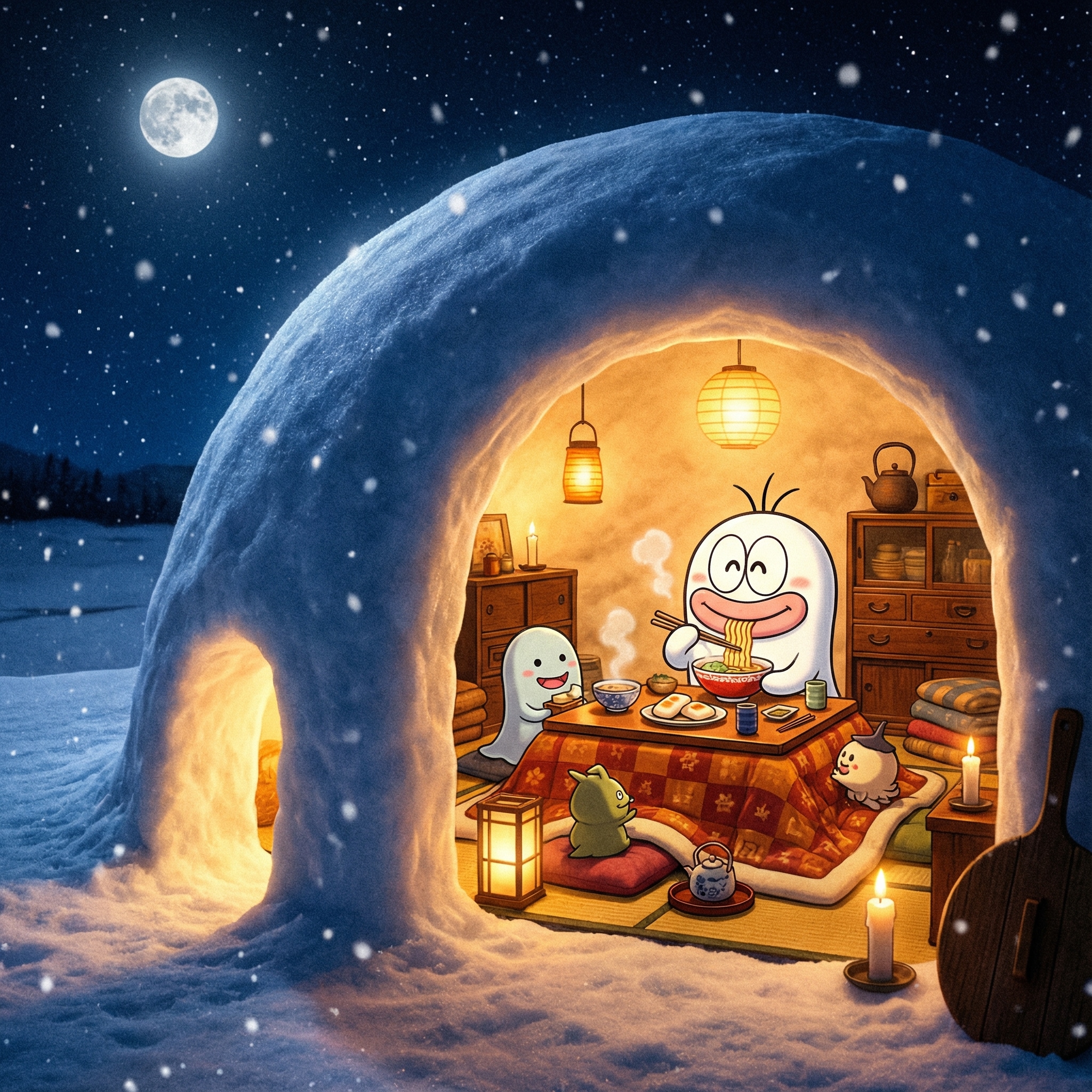 祝　Qちゃんも生成可！　かまくらとQちゃん | の人気AIイラスト・グラビア