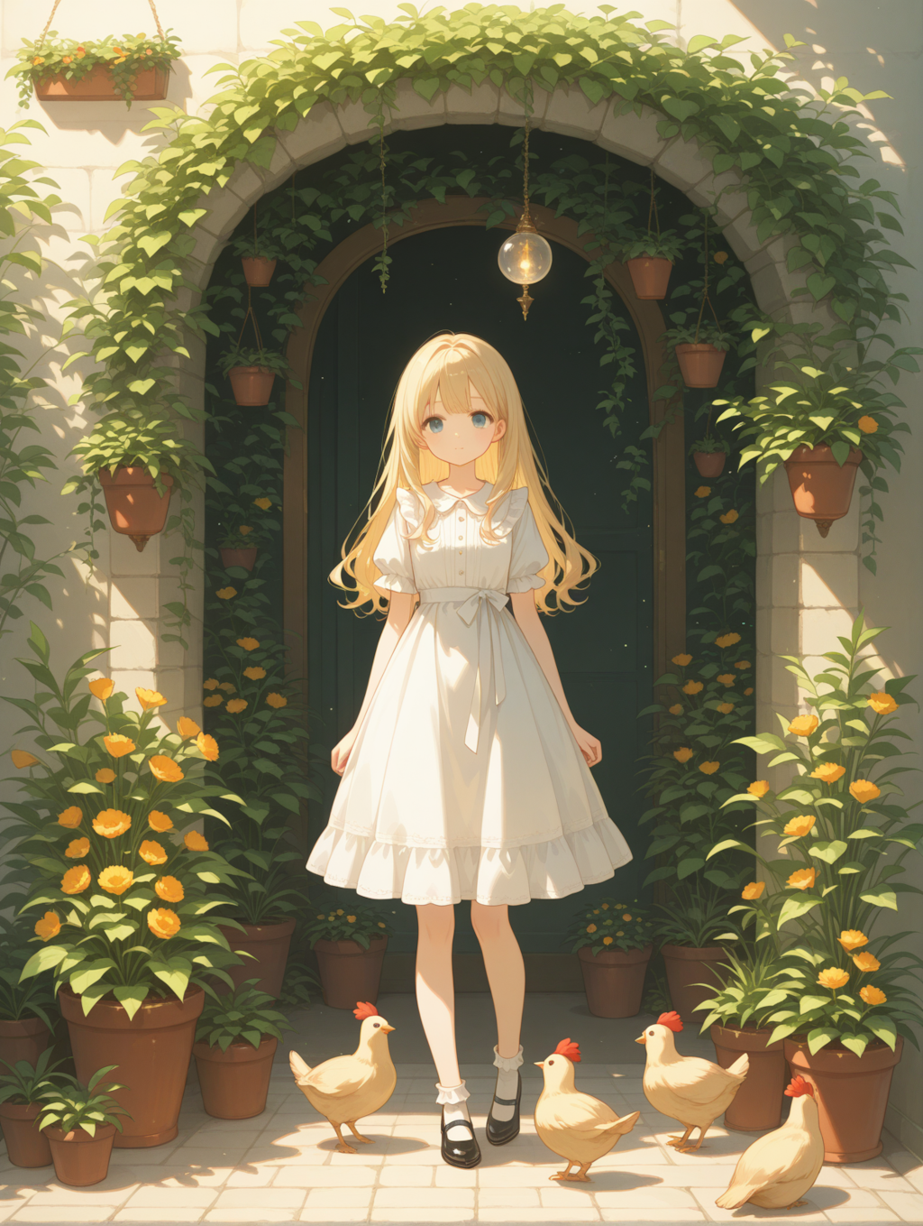 庭には二羽鶏がいる