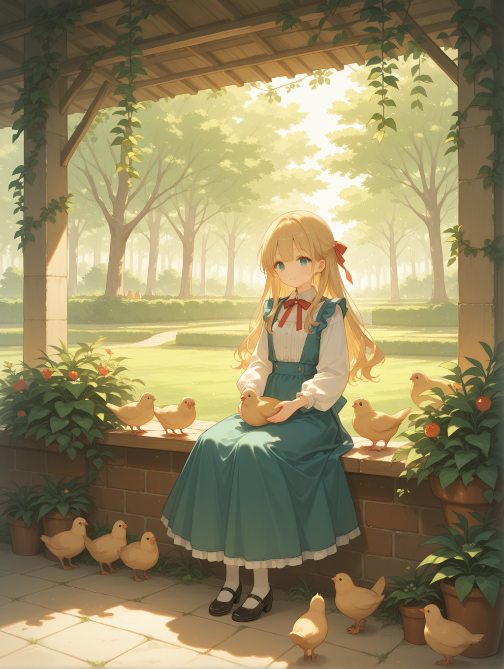 庭には二羽鶏がいる