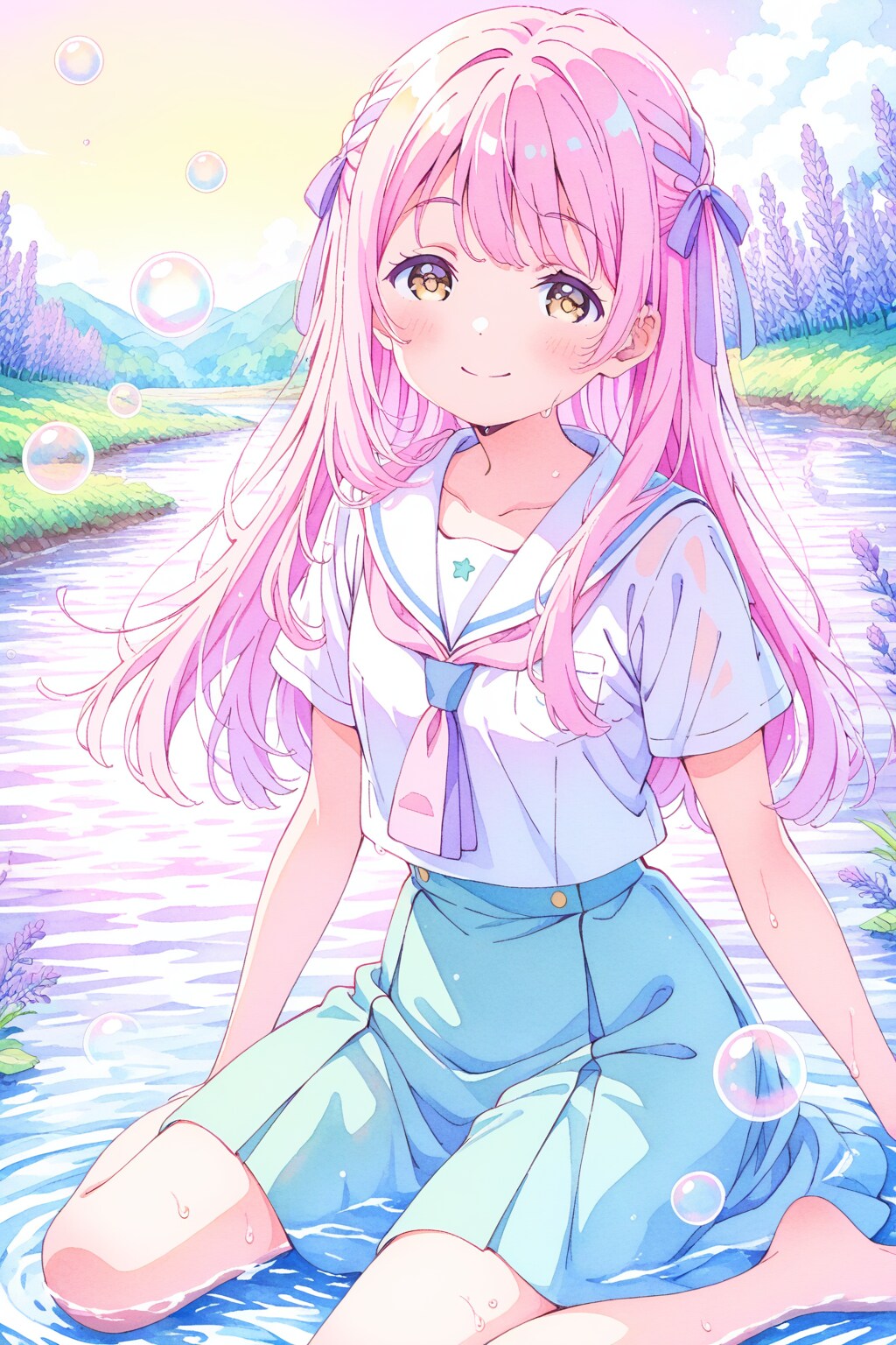 シャボン玉と、水辺のファンタジア