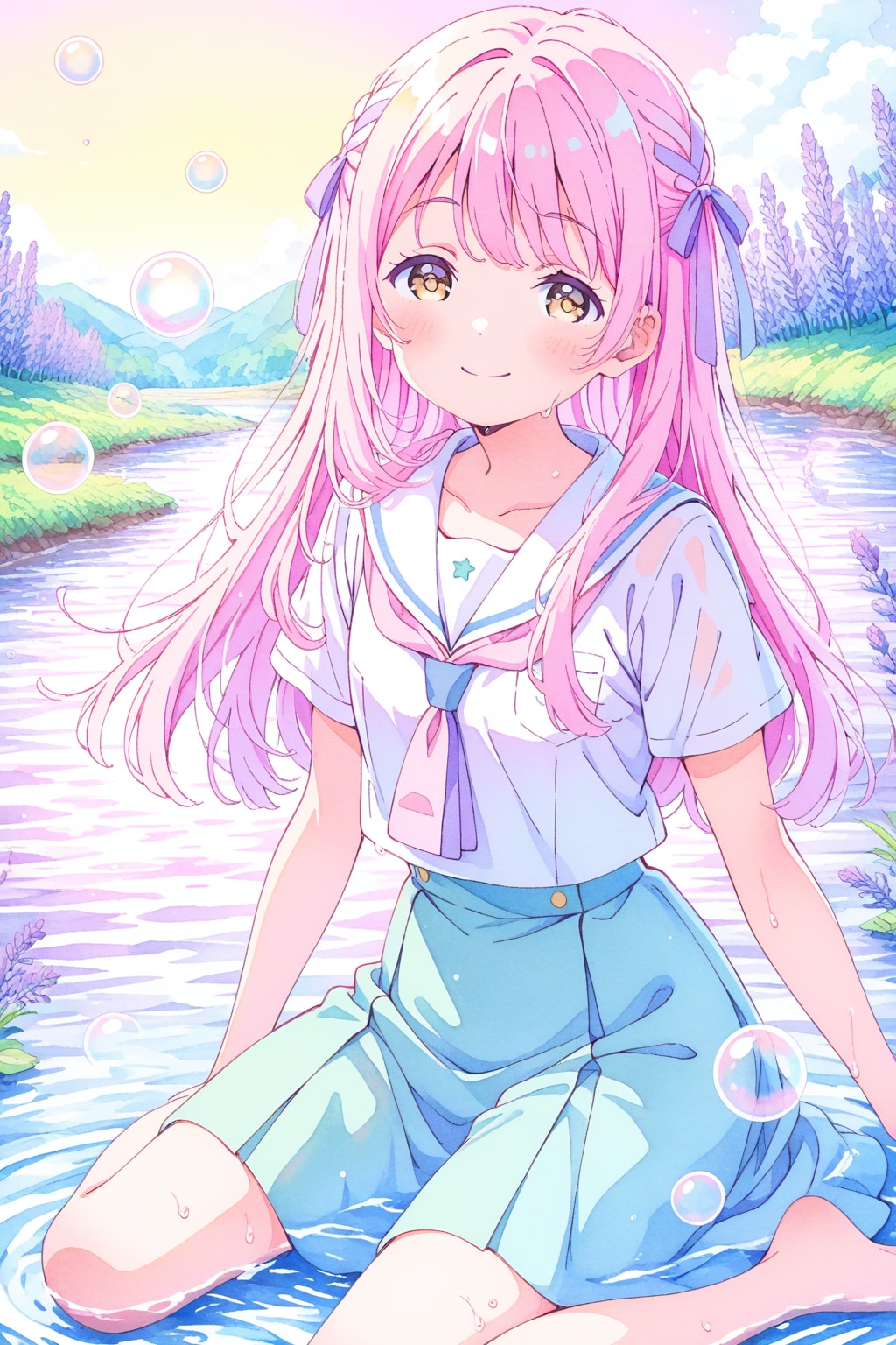 シャボン玉と、水辺のファンタジア
