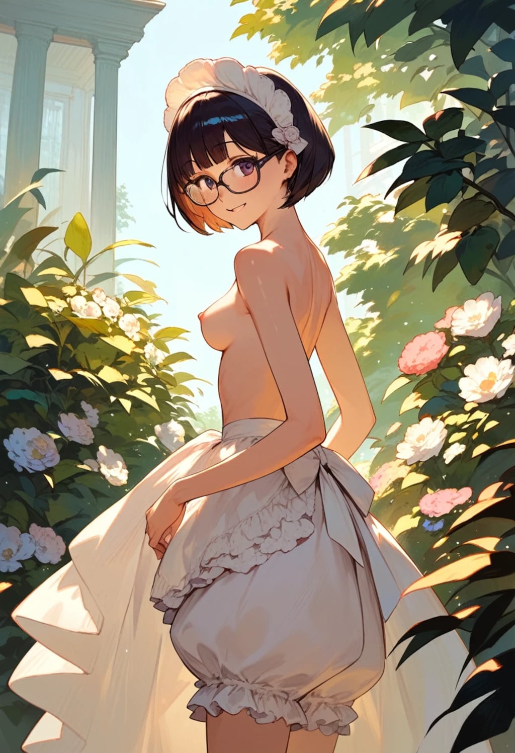 メイドさんの日光浴