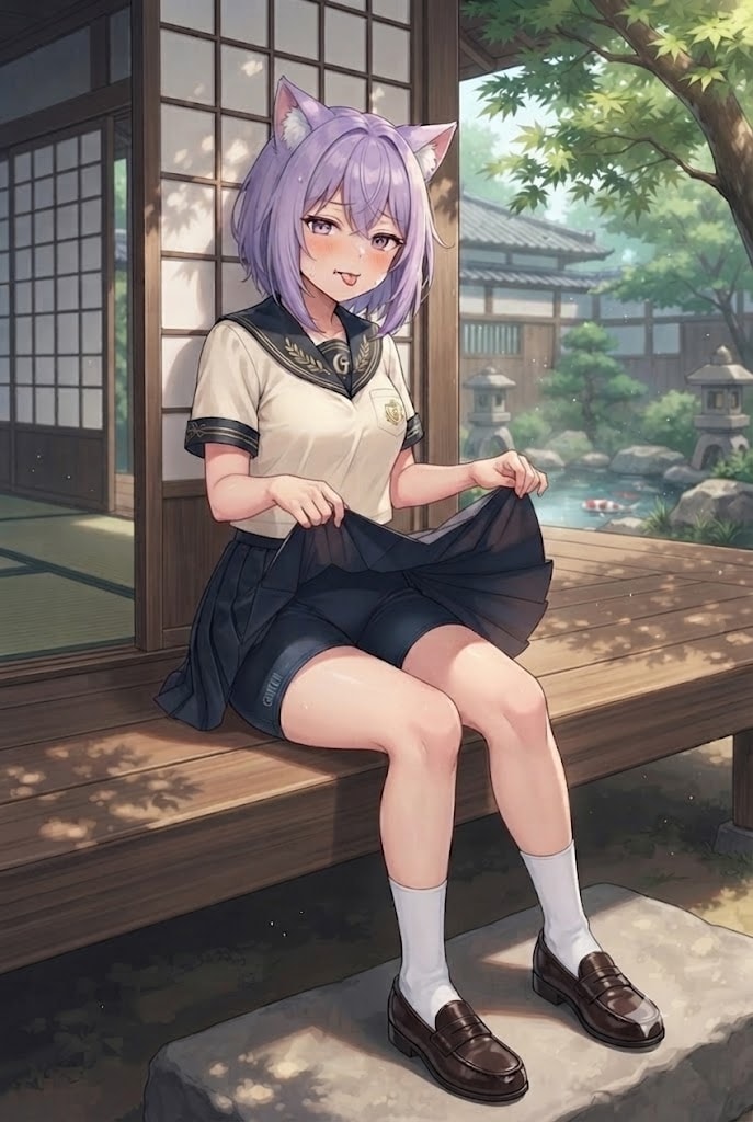 スカートたくし上げパンチラの制服シス