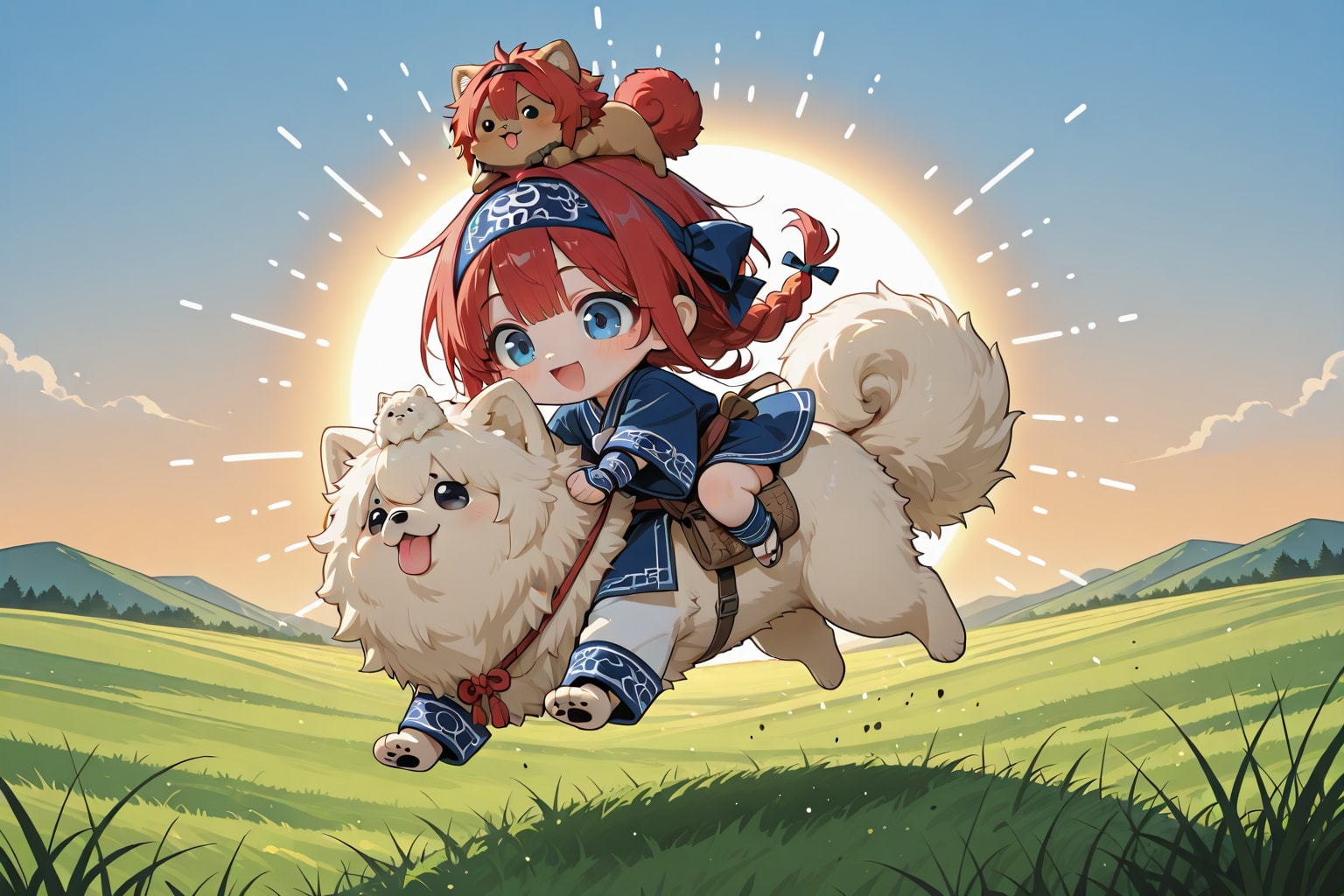 コロポックル赤髪お兄ちゃんズくん、草原を行く！ | の人気AIイラスト・グラビア