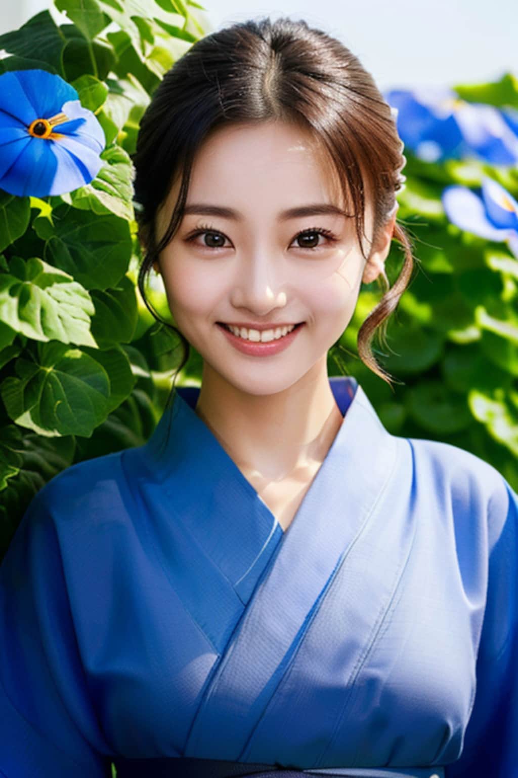 アサガオに水やり