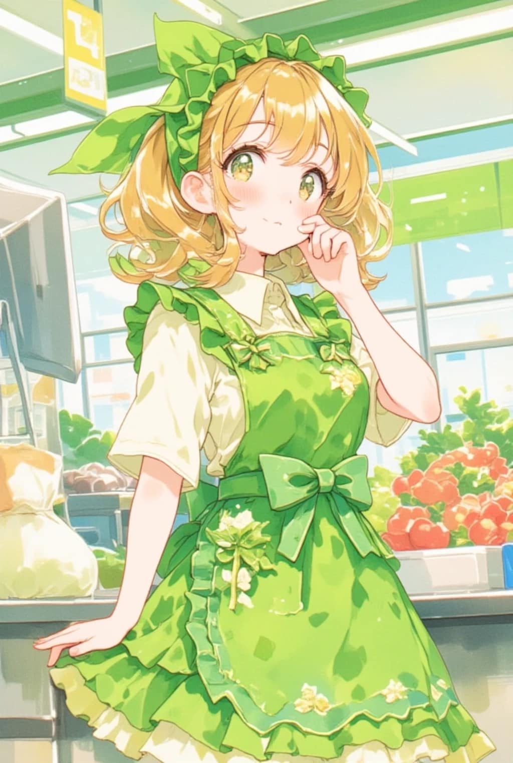 野菜売り場のフリフリちゃん