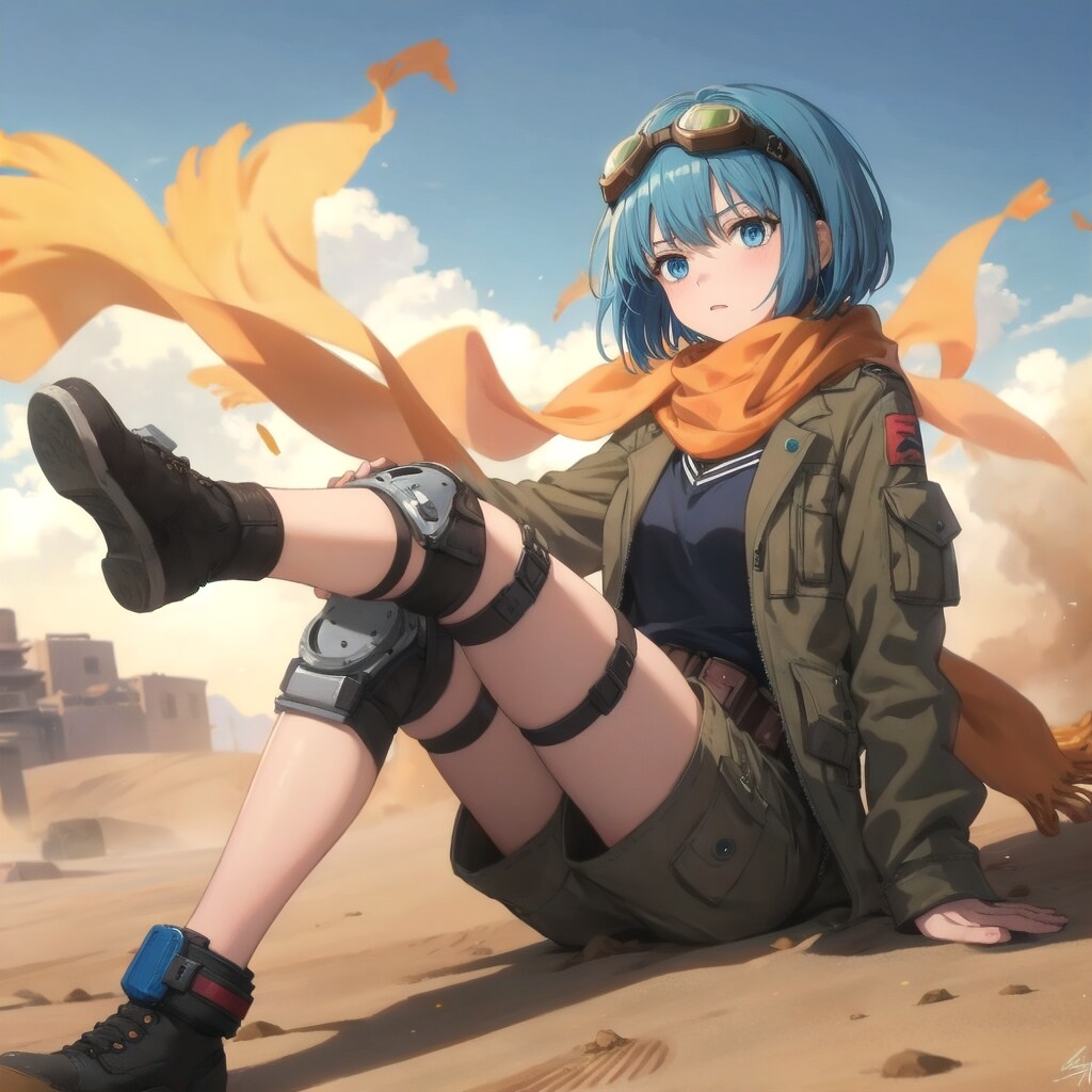 砂嵐の中を旅する少女 | の人気AIイラスト・グラビア