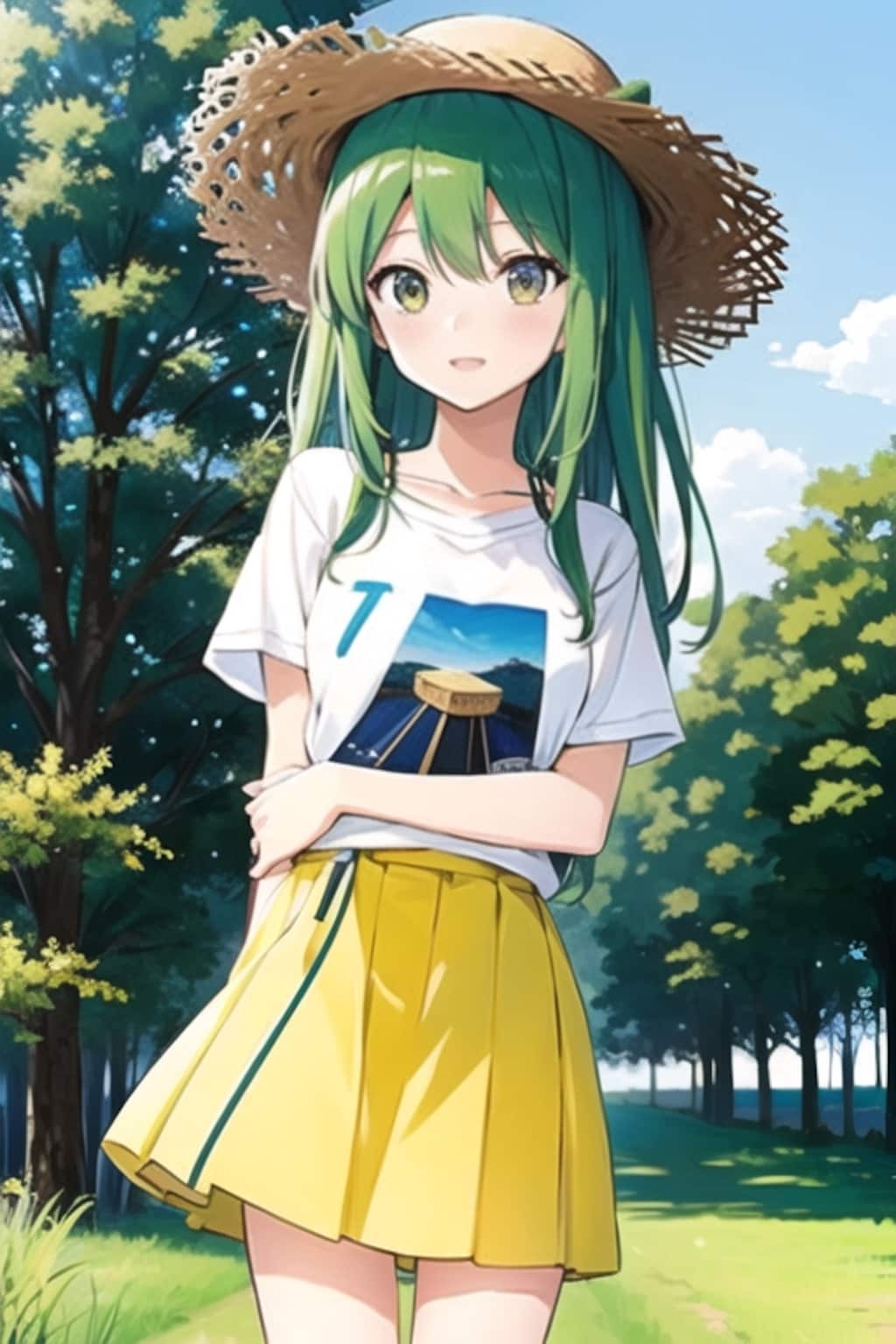 麦わらの自然で