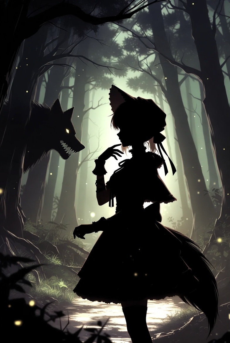 Gothic Lolita Little Red Riding Hood in Forest | の人気AIイラスト・グラビア