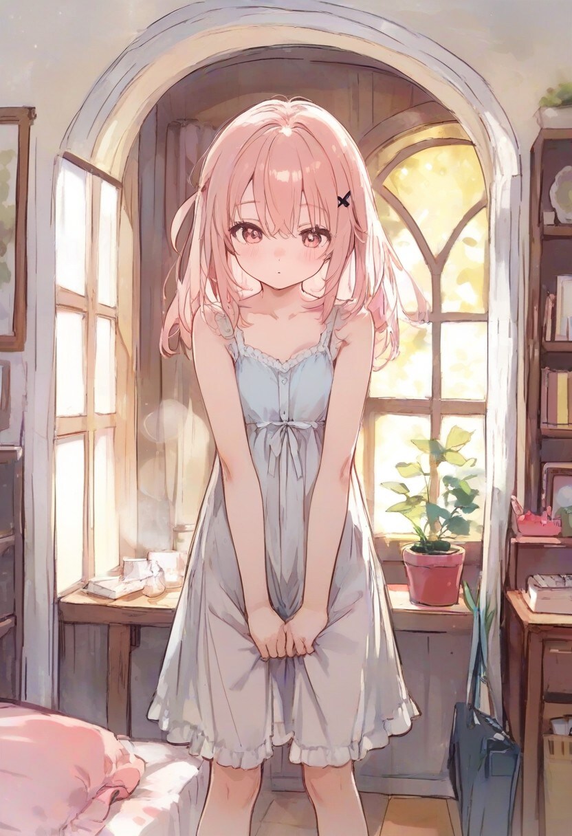 少女の部屋(水彩タッチ)(193) | の人気AIイラスト・グラビア