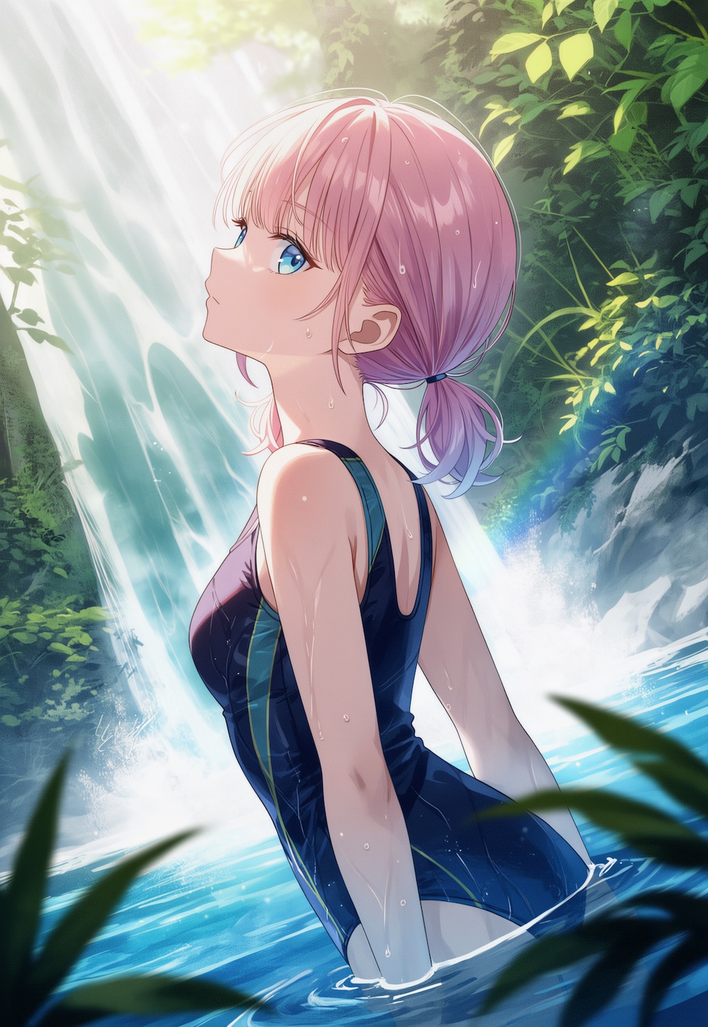 競泳水着少女