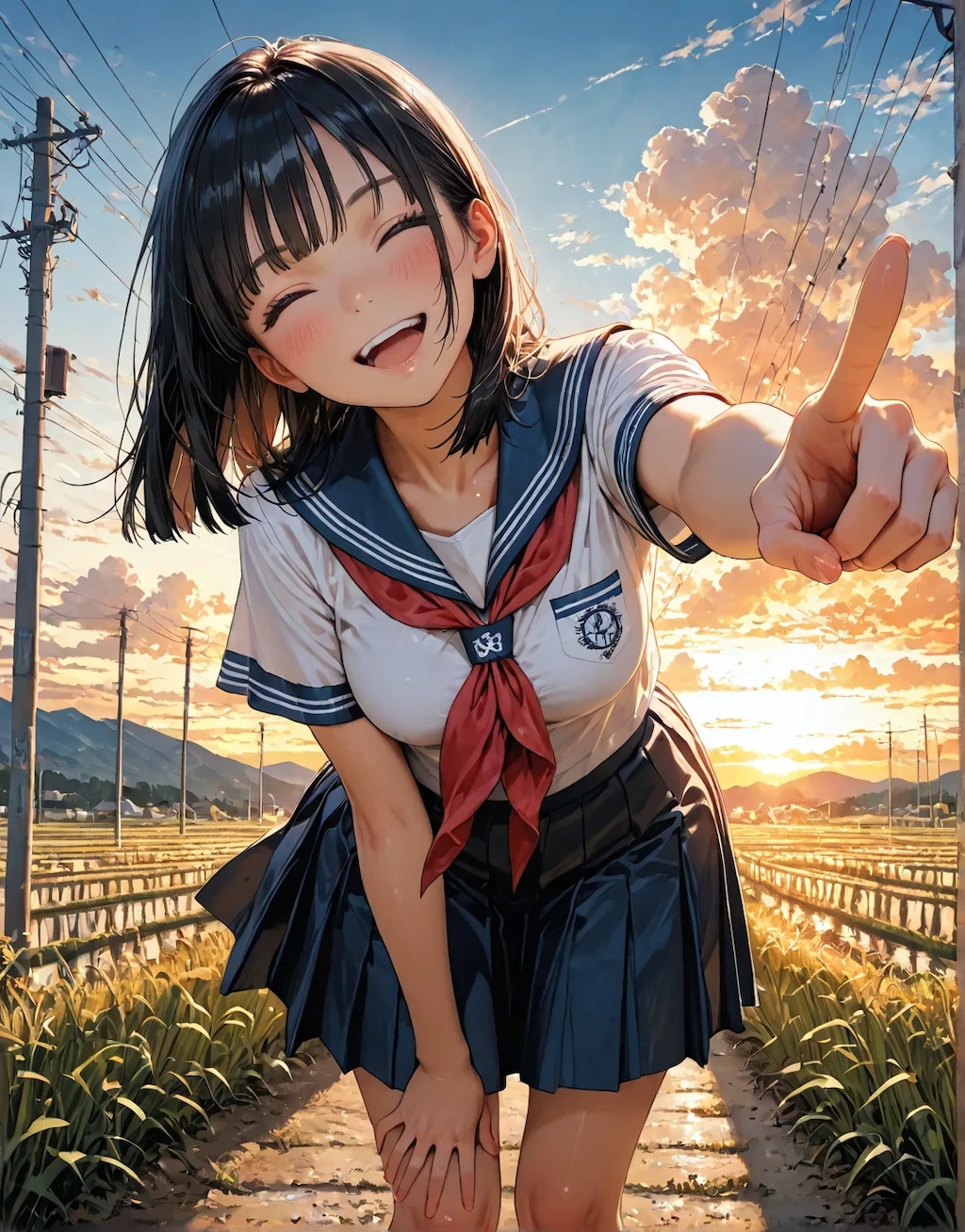 夕暮れ時の帰り道、幼馴染と。(騙し討ち😌)