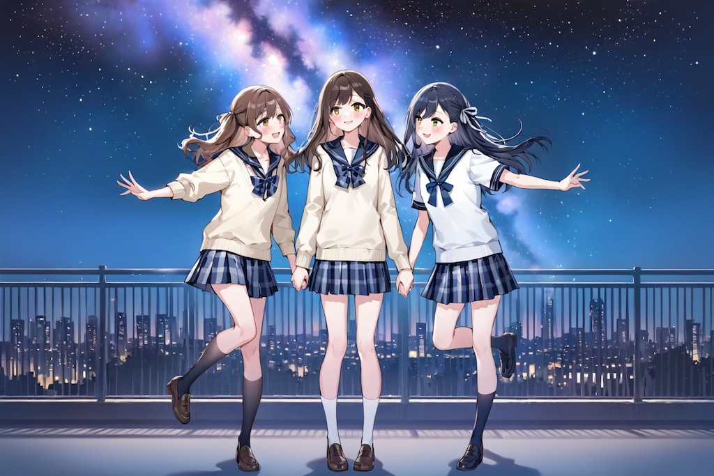 星空の下で