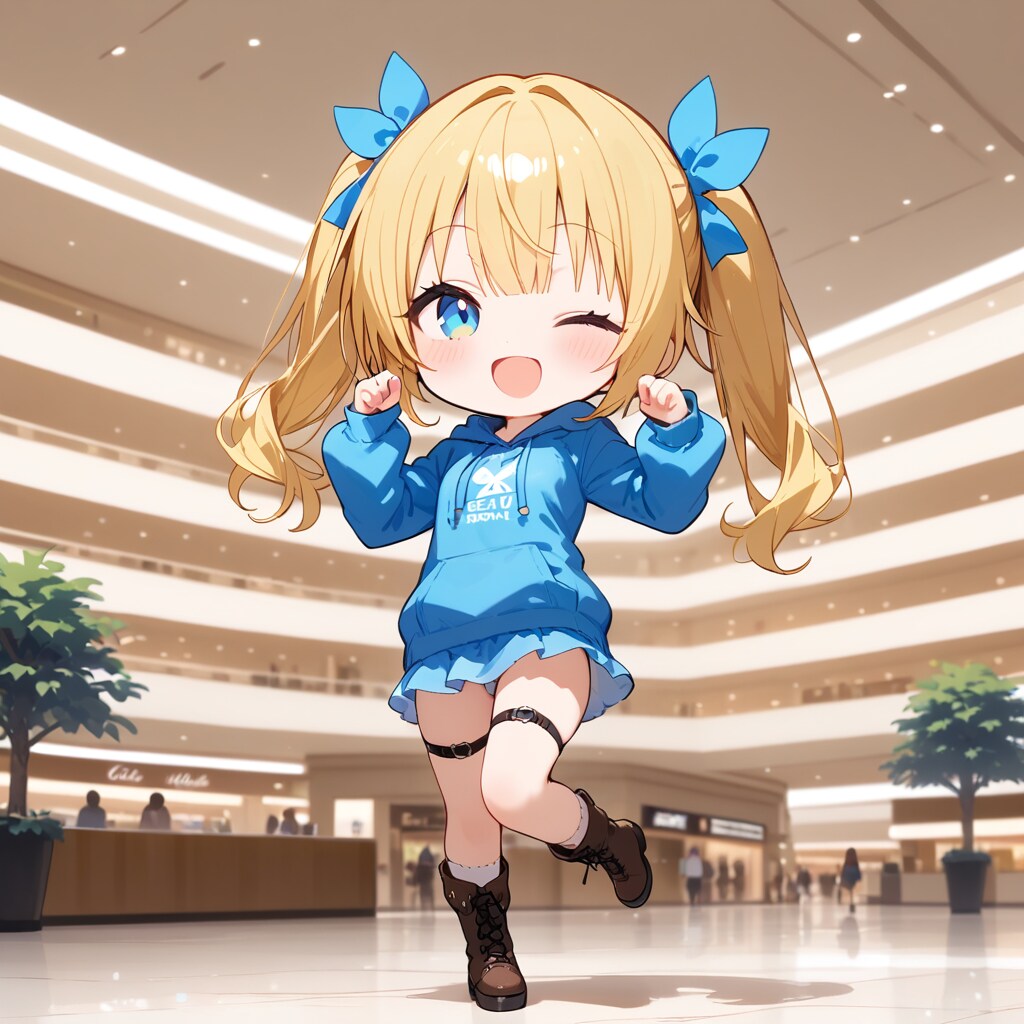 ショッピングモールに来てウキウキ♪