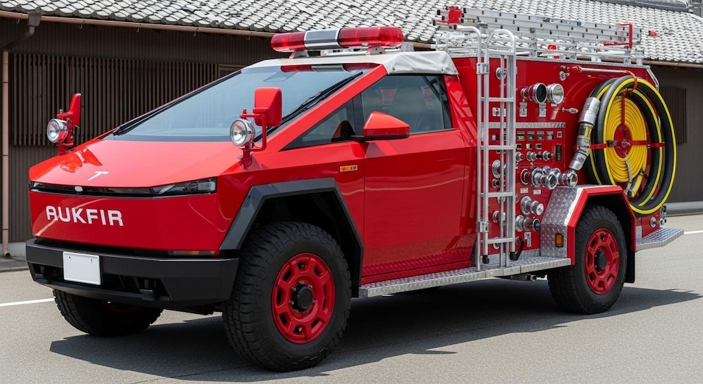 テスラサイバートラック消防車