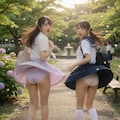 姉妹パンチラ　〜初夏の公園編〜 3枚目