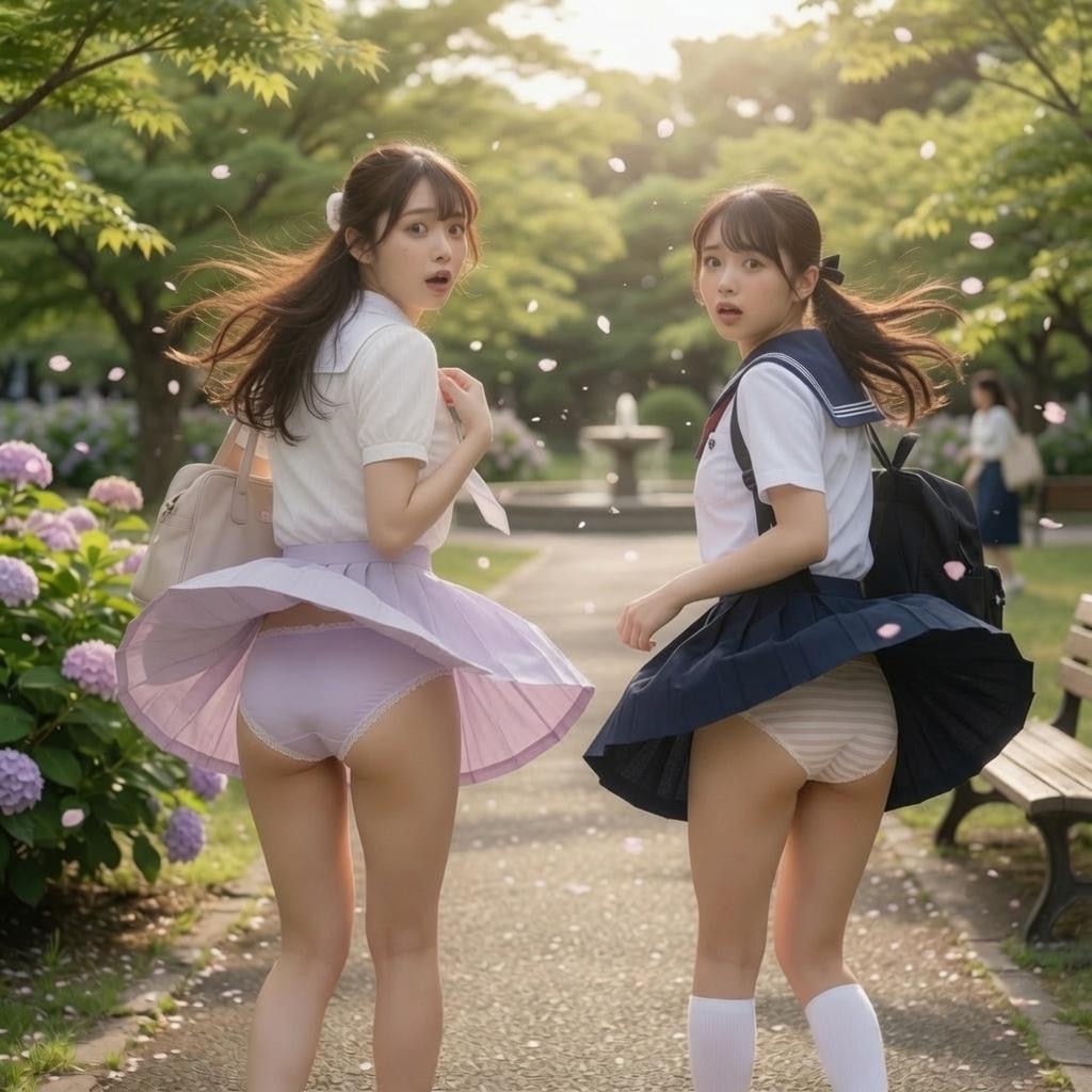 姉妹パンチラ　〜初夏の公園編〜