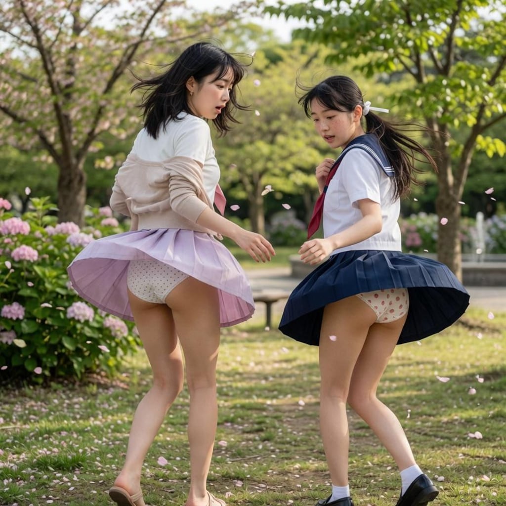 姉妹パンチラ　〜初夏の公園編〜