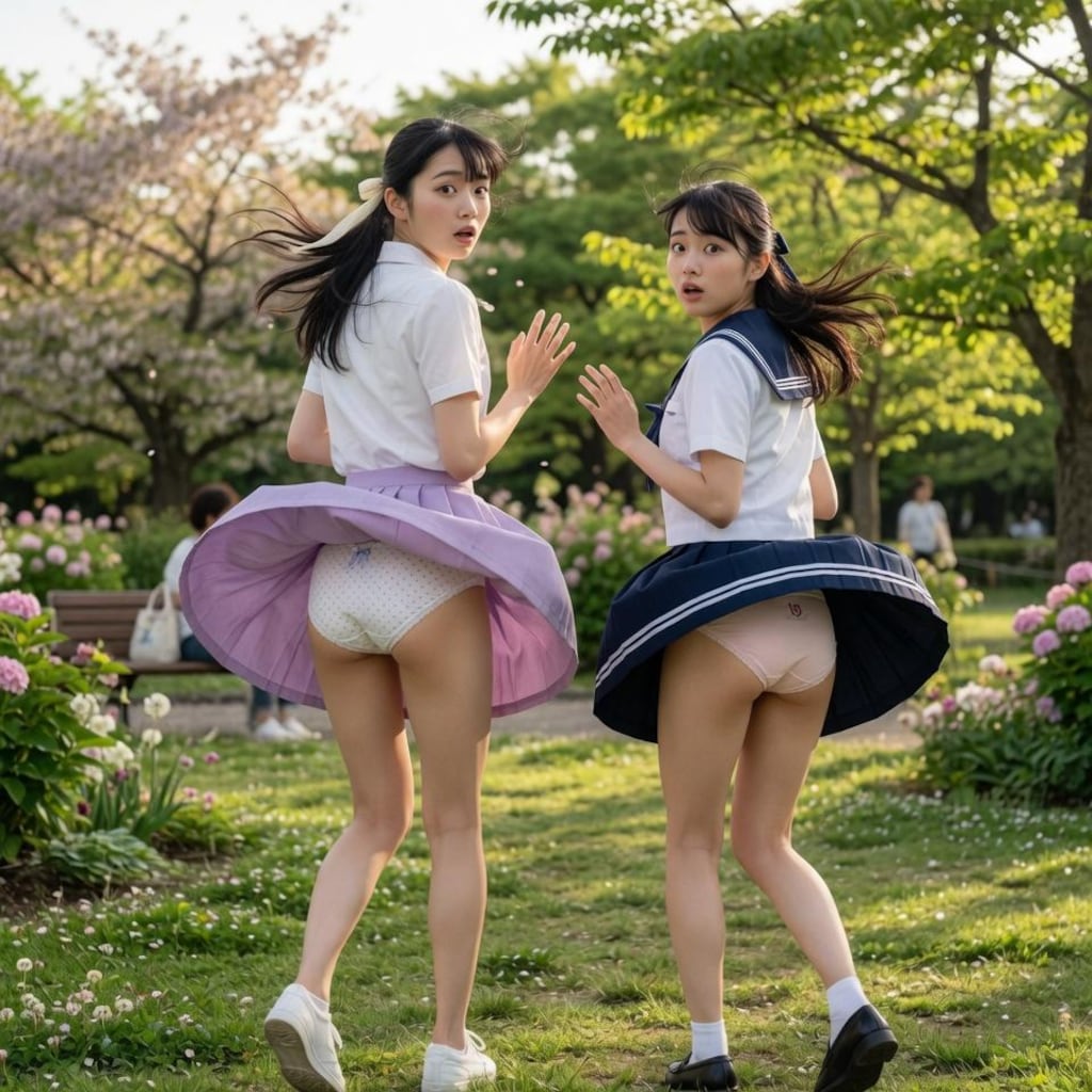 姉妹パンチラ　〜初夏の公園編〜