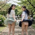 姉妹パンチラ　〜初夏の公園編〜 2枚目