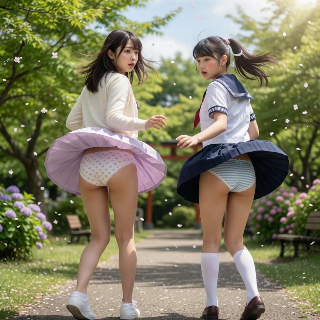 姉妹パンチラ　〜初夏の公園編〜