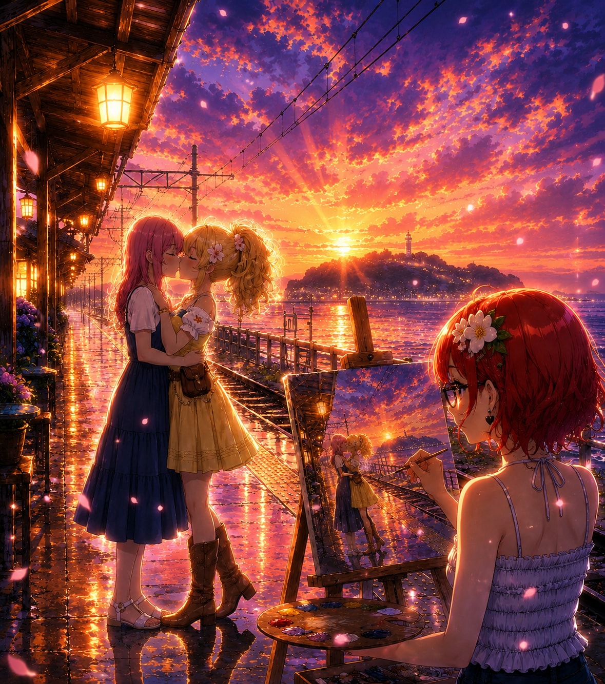 夕映えを描く、祝福のキス