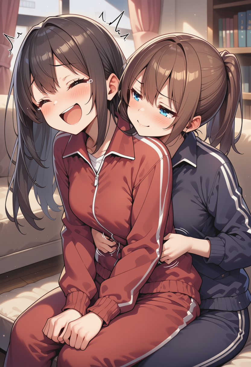 「せんぱ～い♪これからはくすぐりネタが思いつかなくて間が開きそうなら私たちのイラスト作ることになったらしいですよ♥」「何で？！私たち関係ないじゃん！恥ずかしいからやめ…あひゃあっ？！」