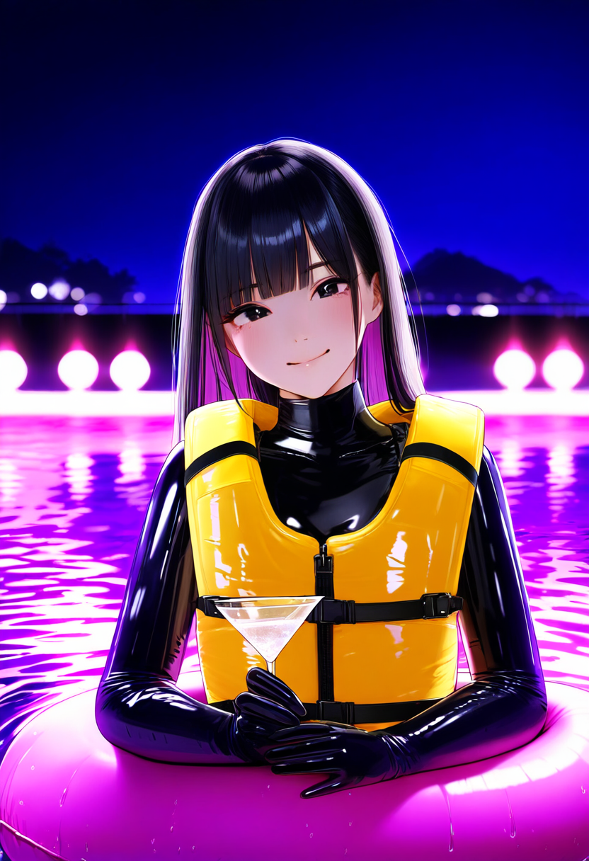 ナイトプールでデート