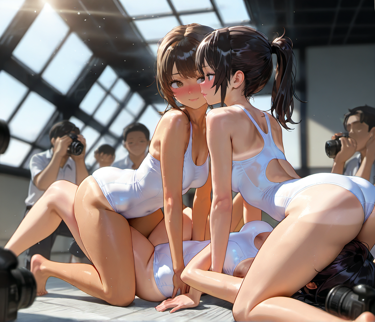 例のプールで撮影会