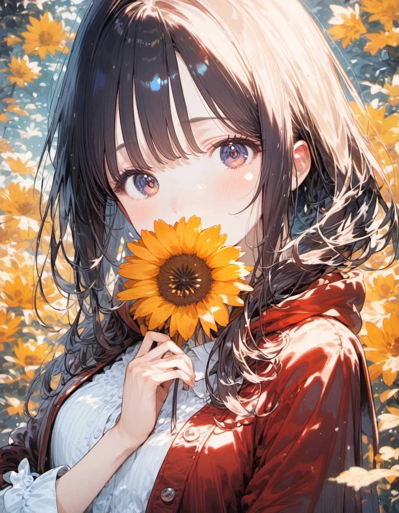 A Sunflower Hiding Her Smile