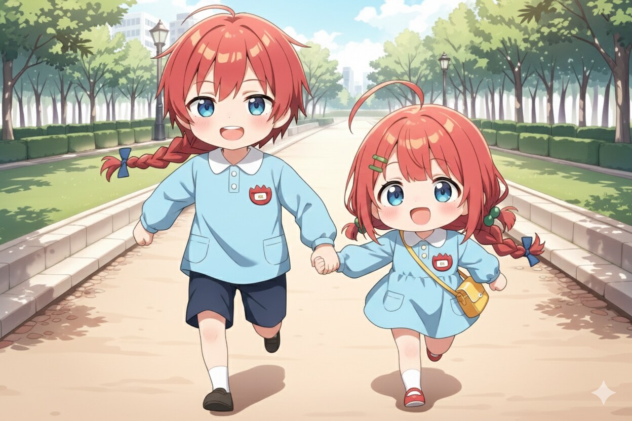 幼稚園時代の小織くんと小鈴ちゃん