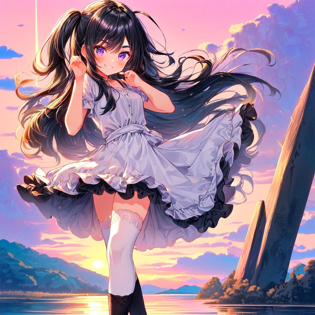 朝日と湖と、うちの子＊その1(3枚)