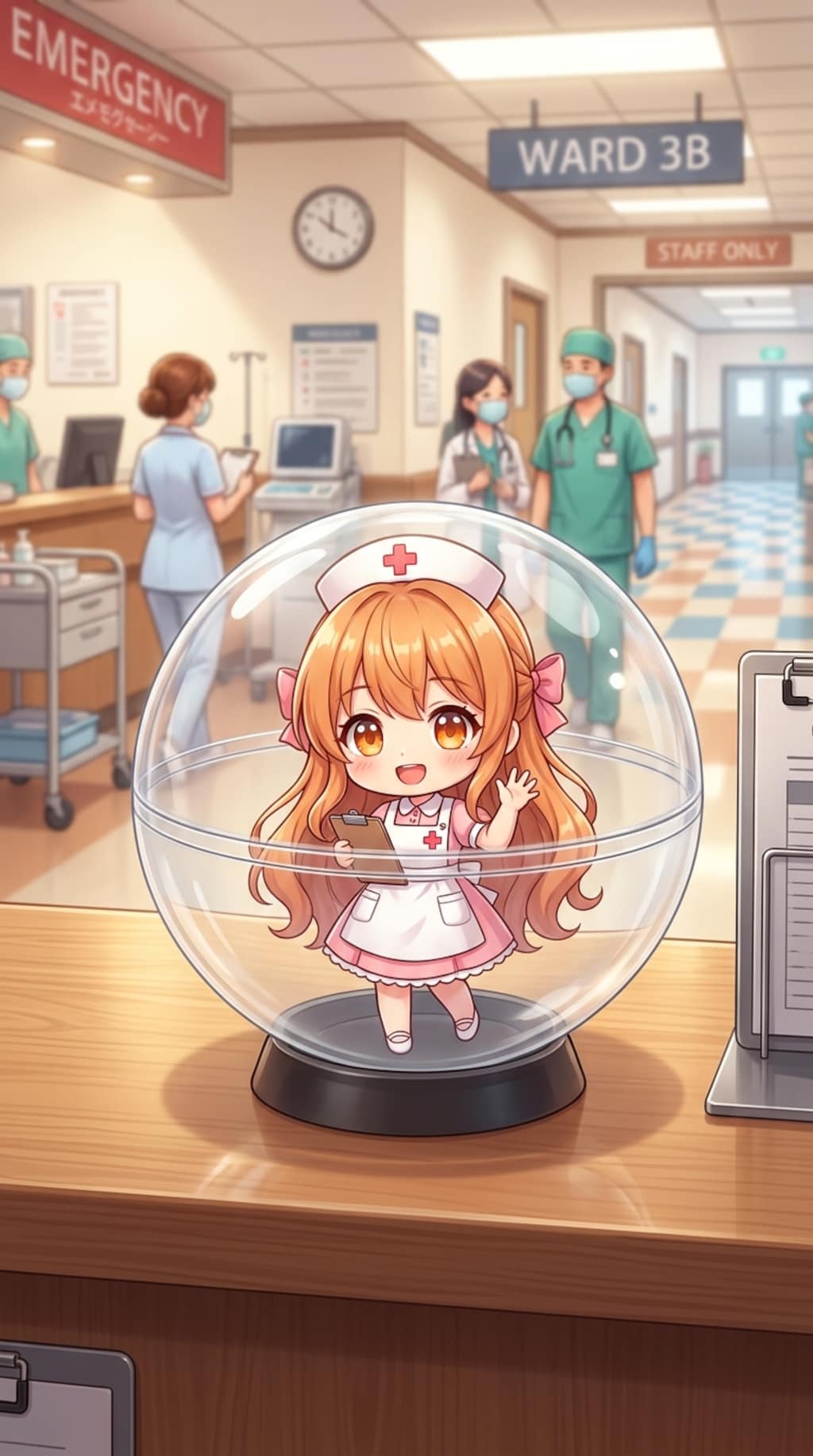 ナース服姿のSUNちゃんをカプセルに入れたよ