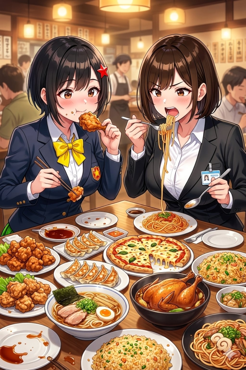 津田季理華ちゃんとアキちゃんの爆食