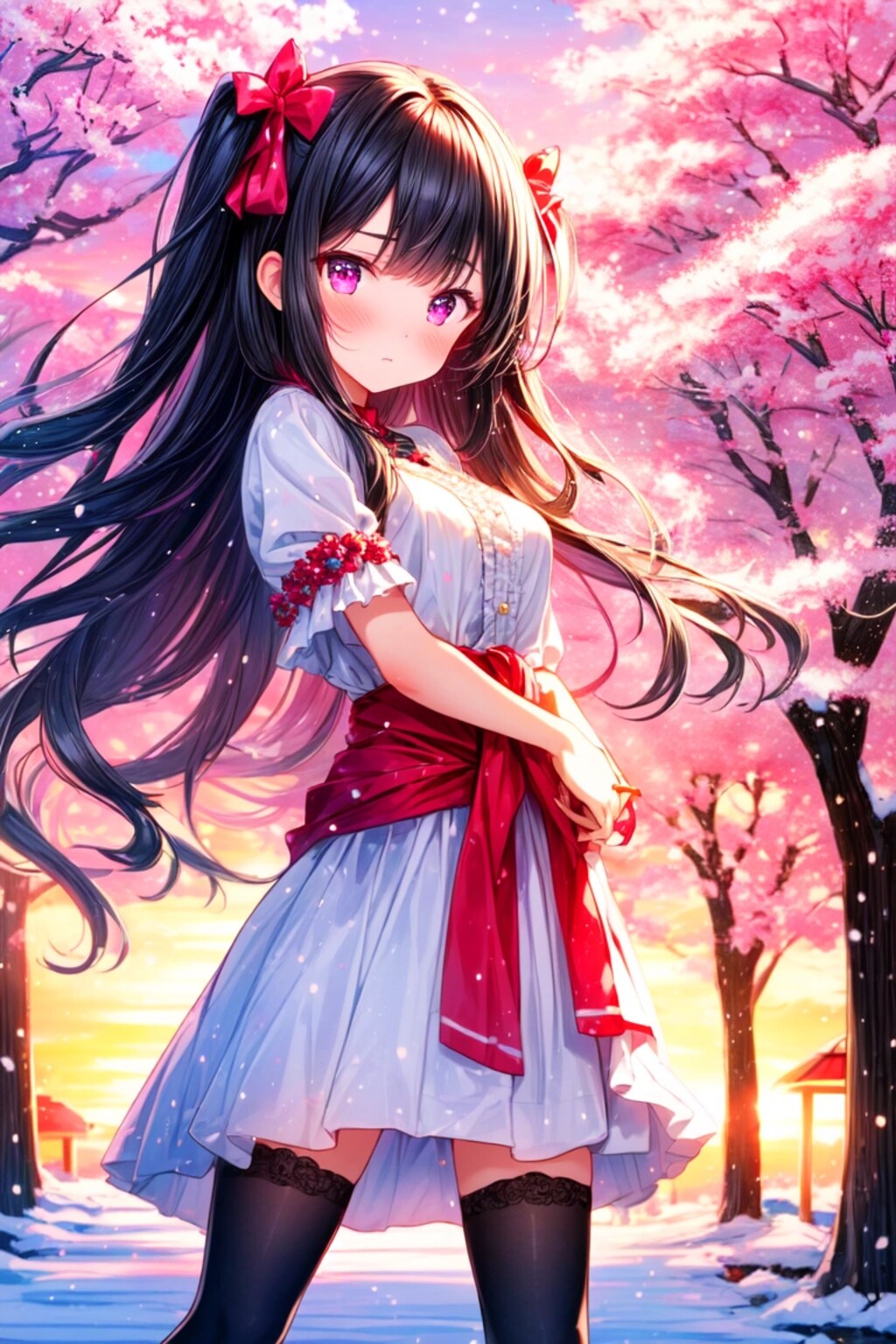 思い出の桜並木の下にいる、うちの子…(4枚)その1