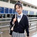 卒業旅行の空港女子校生 2枚目