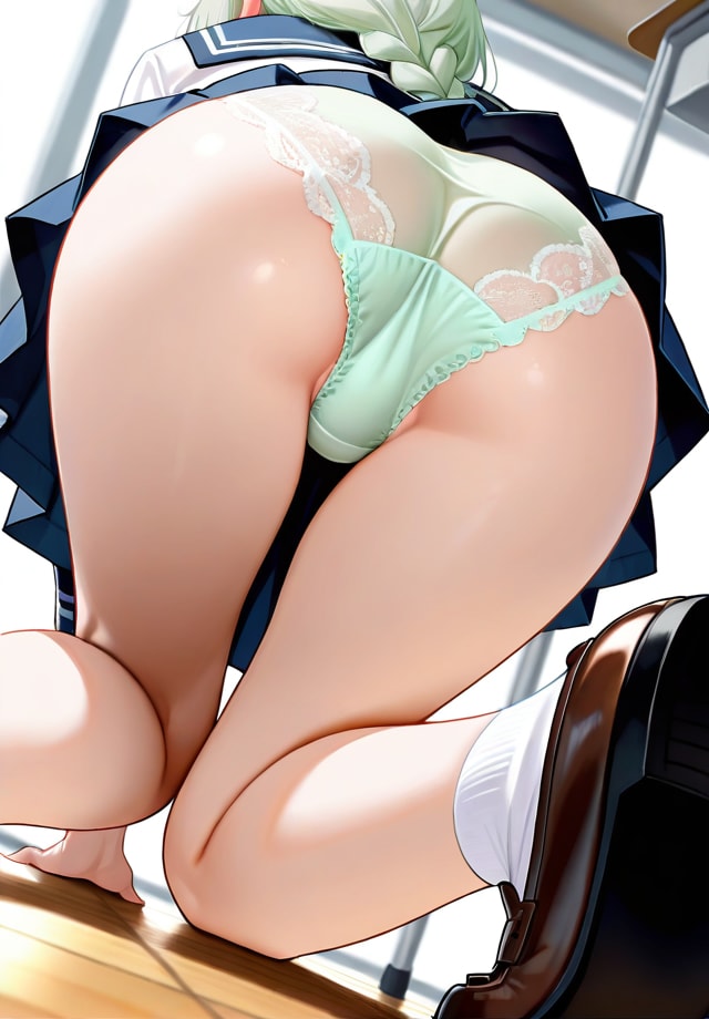ミニスカートで四つん這いになったら…。