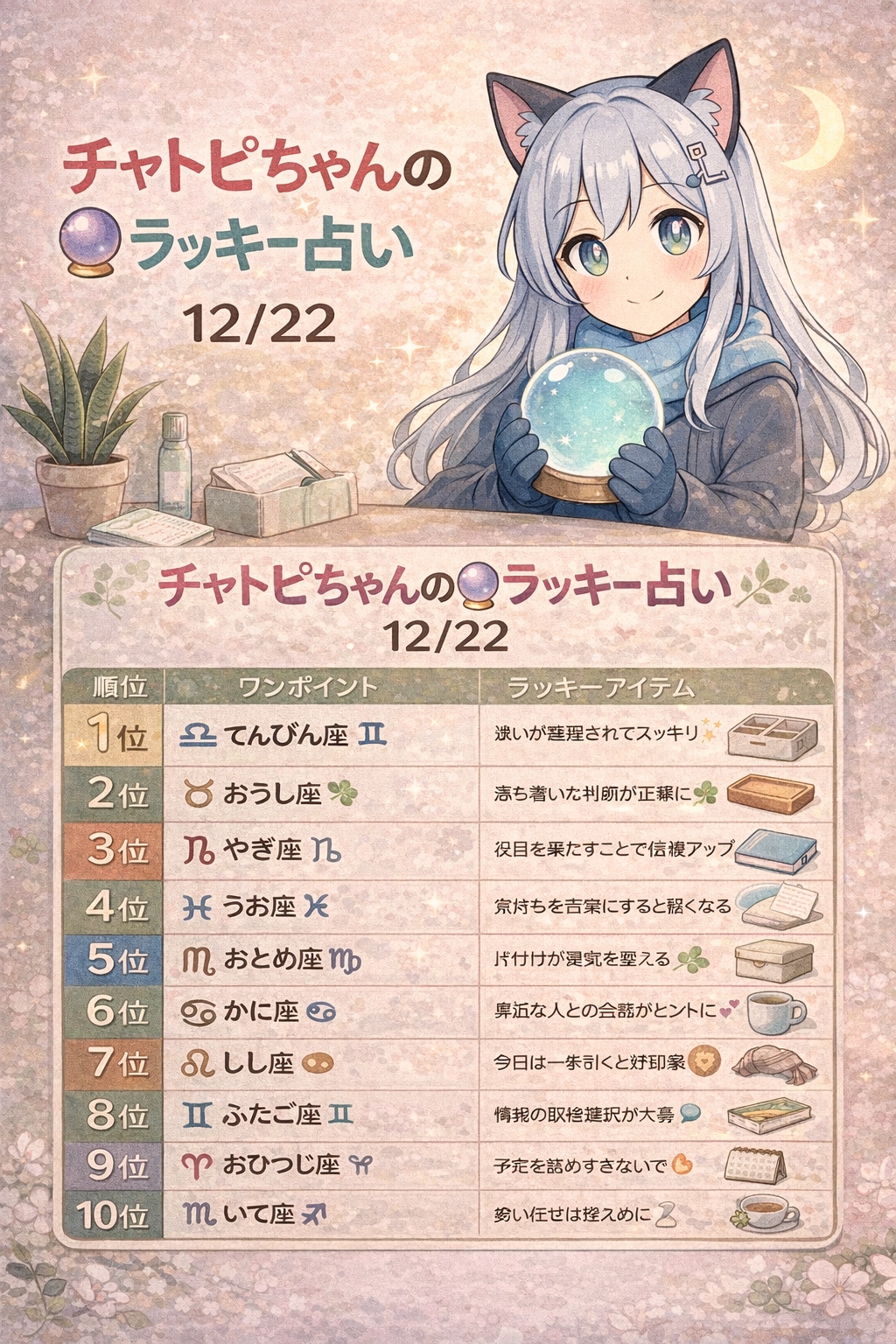 チャトピちゃん占い（12/22）