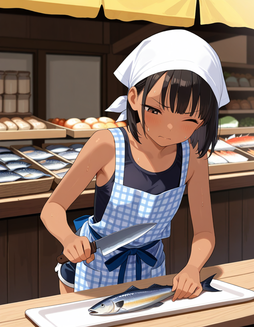 鮮魚コーナーで1日職業体験