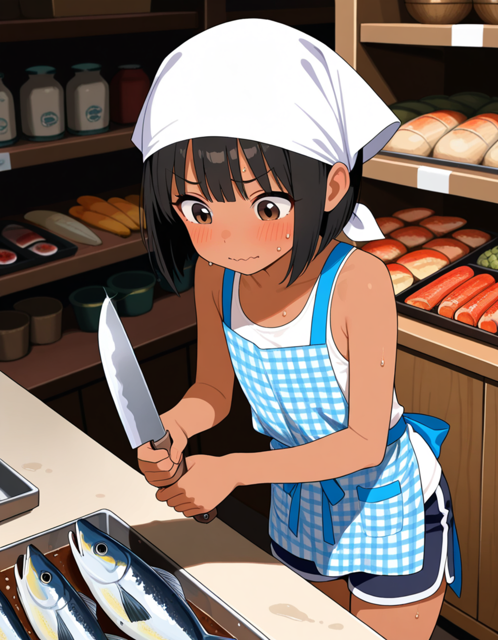 鮮魚コーナーで1日職業体験