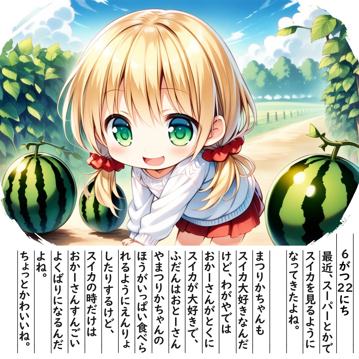 【絵日記】スイカの時期です