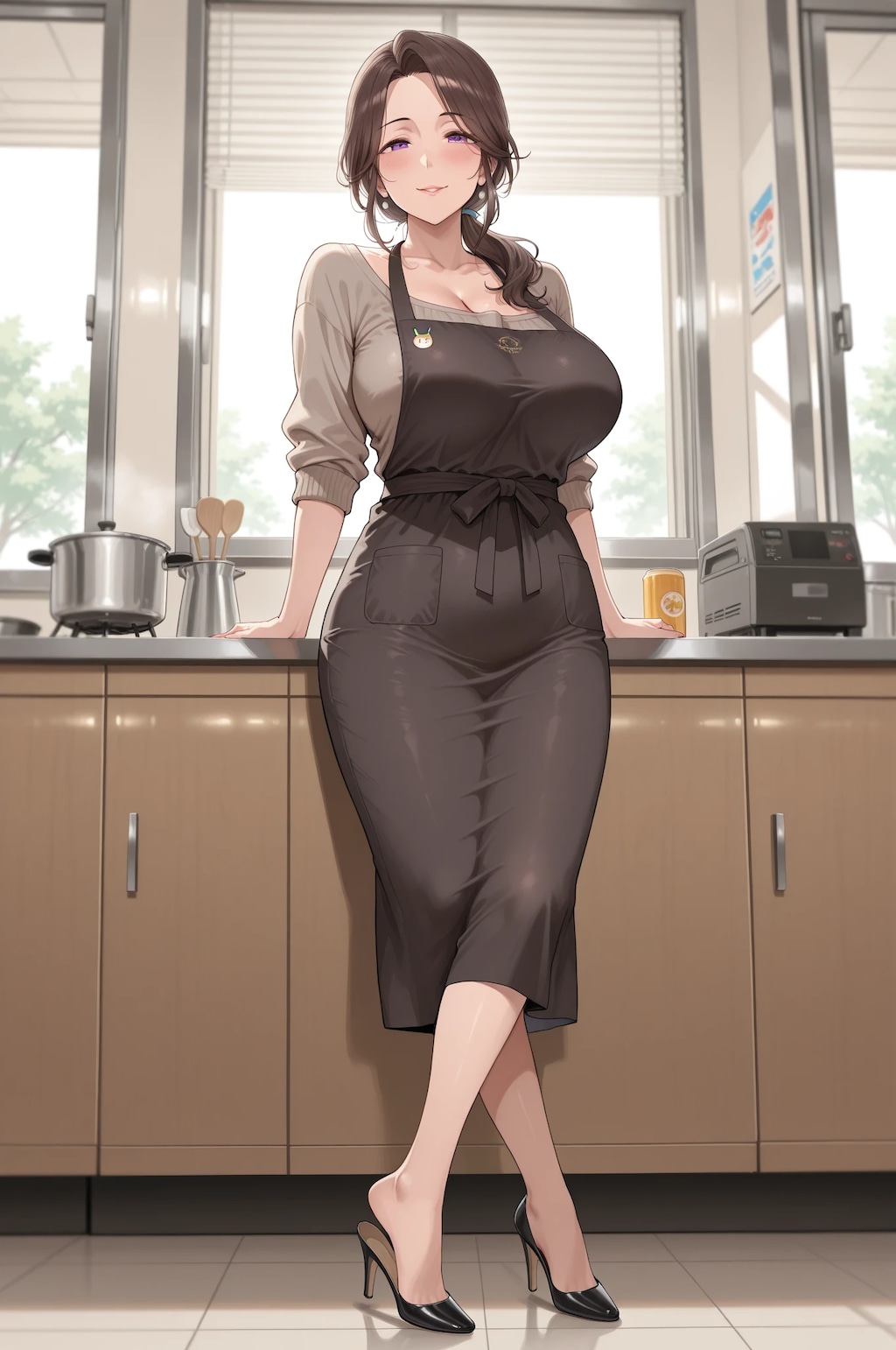 主婦の日常　エプロン姿のむっちむち奥さん