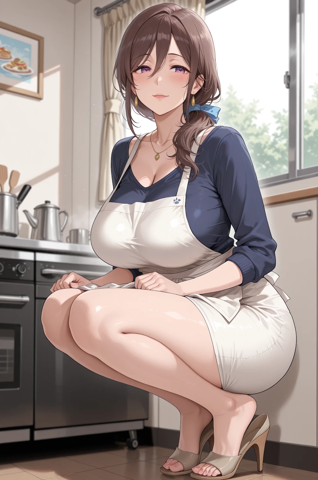 主婦の日常　エプロン姿のむっちむち奥さん
