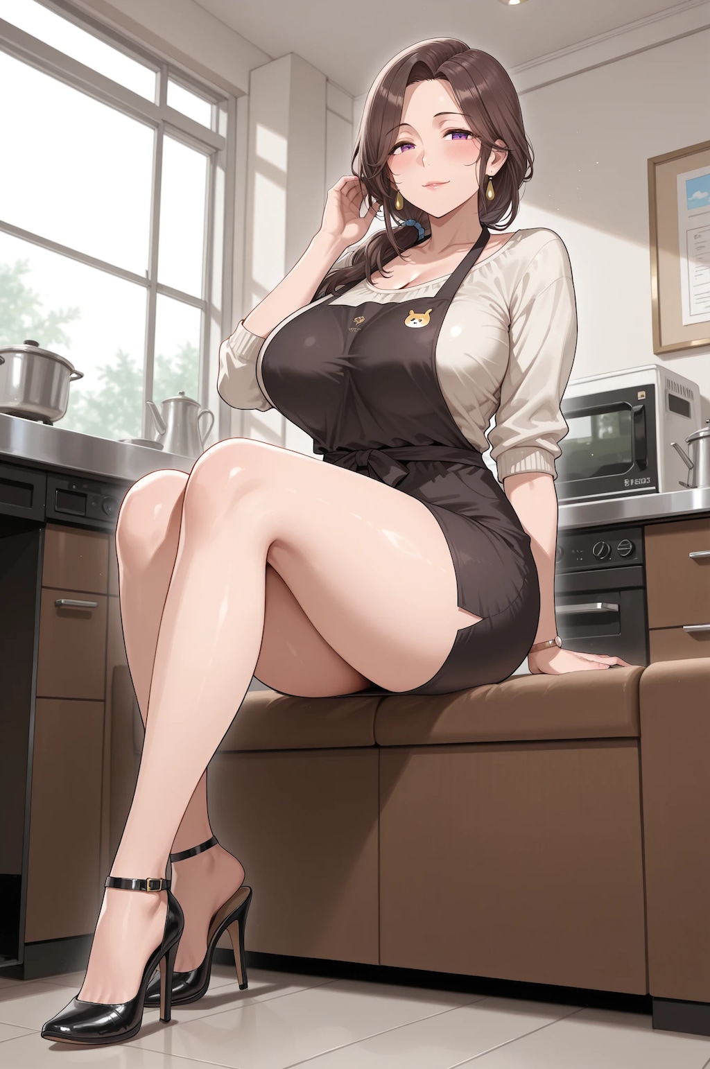 主婦の日常　エプロン姿のむっちむち奥さん
