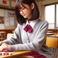 眼鏡女子 楓のポーカー 5枚目