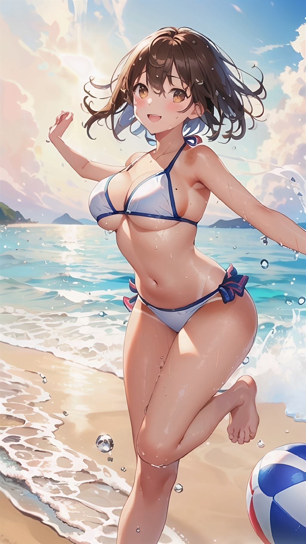 波打ち際の彼女